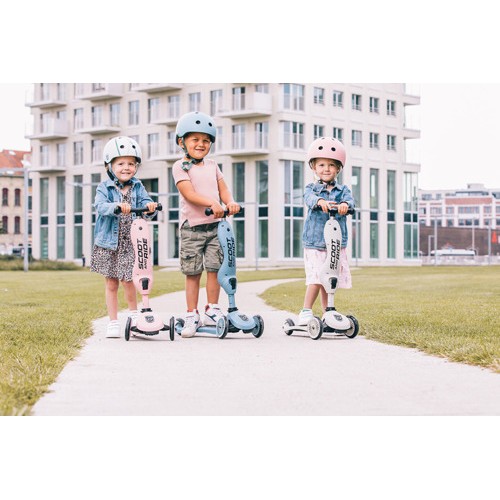 Ultralekki Kask Ochronny z Lampką LED na Hulajnogę i Rower  dzieci 1-5 lat Rose - Scoot & Ride