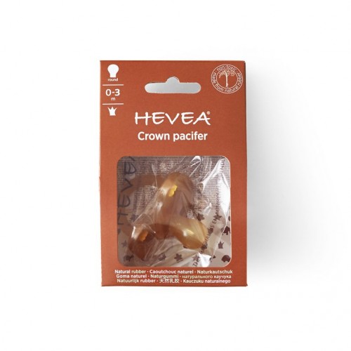 Hevea - okrągły smoczek kauczukowy 0-3M Crown