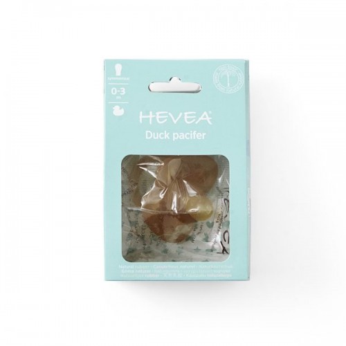Hevea - symetryczny smoczek kauczukowy 0-3M Duck