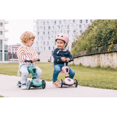 Ultralekki Kask Ochronny z Lampką LED na Hulajnogę i Rower  dzieci 1-5 lat Steel - Scoot & Ride
