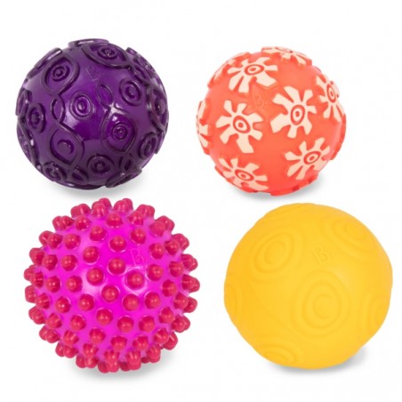 B.toys - zestaw 4 piłek sensorycznych nowa wersja kolorystyczna Oddballs