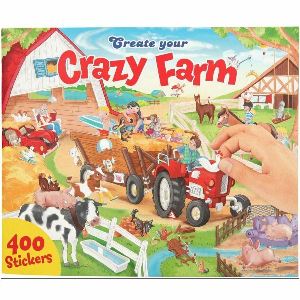 Album z naklejkami Crazy Farm do projektowania przestrzeni na wsi