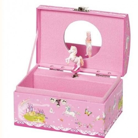 Różowa szkatułka z pozytywką Konik - Goki