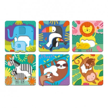 Pierwsze puzzle Rodzice i dzieci dżungla - Mudpuppy