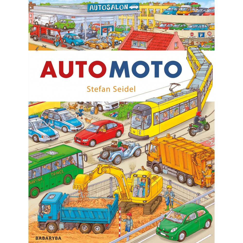 AUTO MOTO duża książka obrazkowa z realistycznymi rysunkami - Stefan Seidel