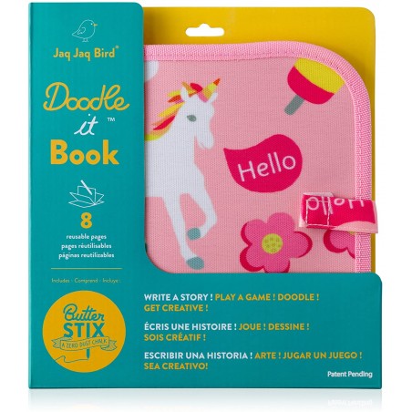 Zmazywalna książeczka z kredą Doodle It Book Unicorn - Jaq Jaq Bird