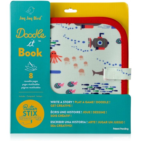 Zmazywalna książeczka z kredą Doodle It Book Submarine - Jaq Jaq Bird