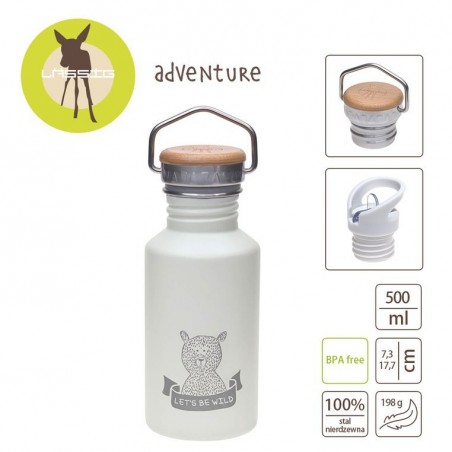 Bidon ze stali nierdzewnej 500ml + ustnik Adventure grey - Lassig