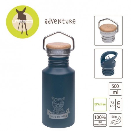 Bidon ze stali nierdzewnej 500ml + ustnik Adventure blue - Lassig