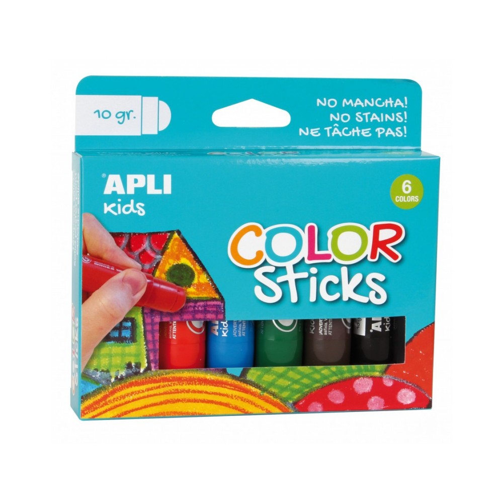 Farba w kredce 6 szt Color Sticks - Apli Kids