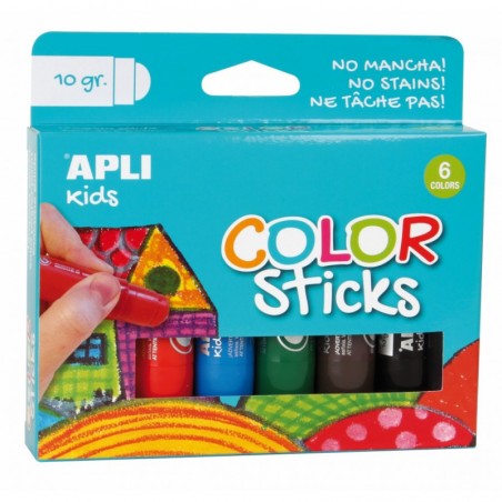 Farba w kredce 6 szt Color Sticks - Apli Kids