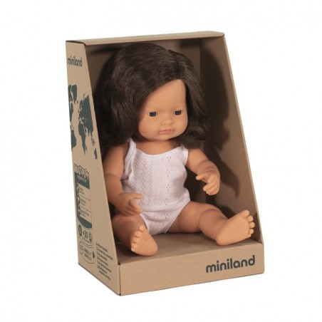 Pachnąca Lalka Dziewczynka Europejka brązowe włosy 38cm - Miniland Doll