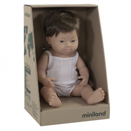 Pachnąca Lalka Chłopiec Europejczyk 38cm z Zespołem Downa - Miniland Doll