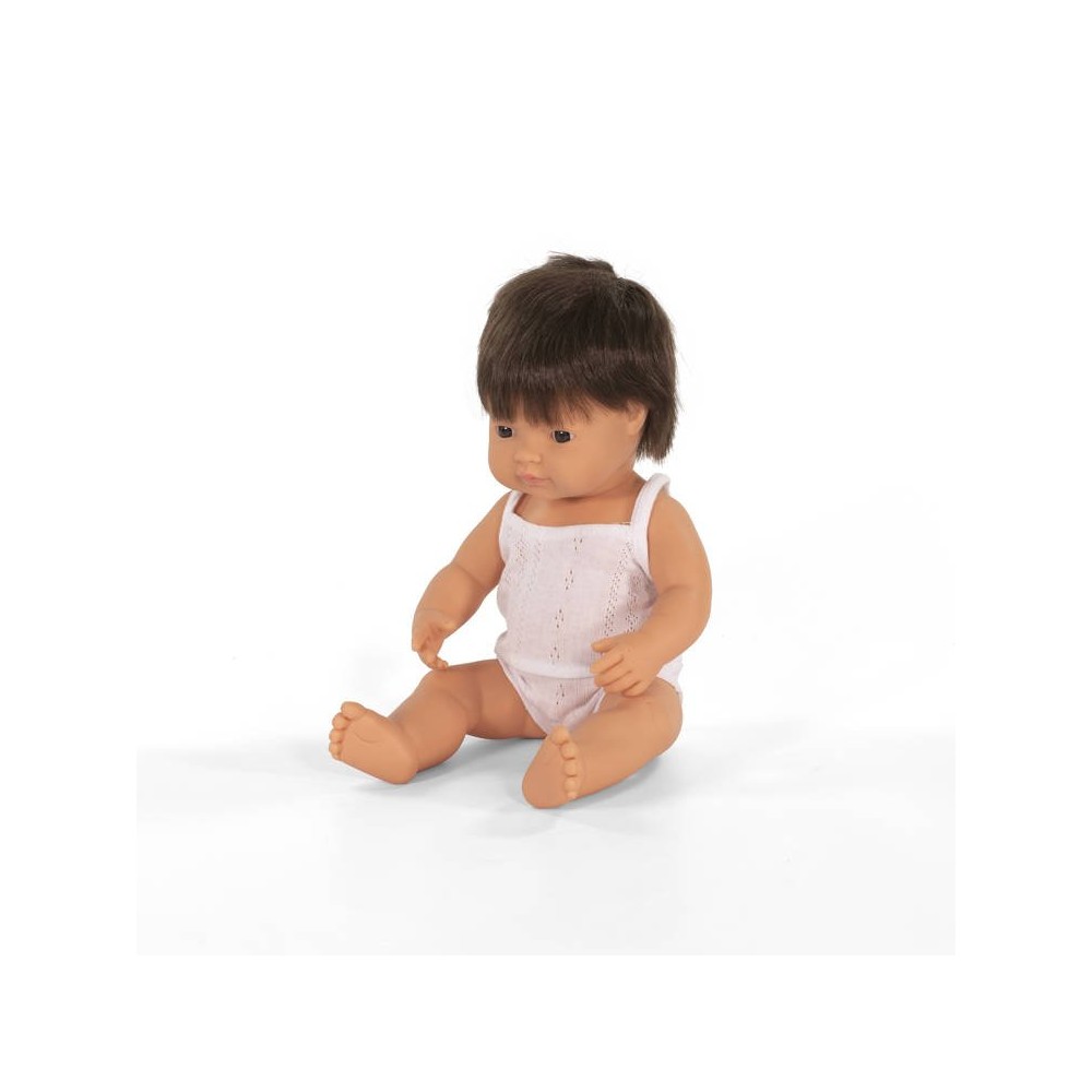 Pachnąca Lalka Chłopiec Europejczyk 38cm brązowe włosy - Miniland Doll