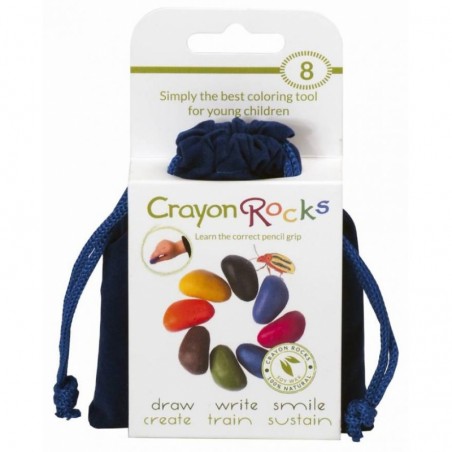 Kredki kamienie w aksamitnym woreczku 8 kolorów – Crayon Rocks