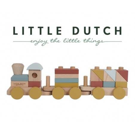 Drewniany Pociąg z Klockami Nature Pociąg - Little Dutch