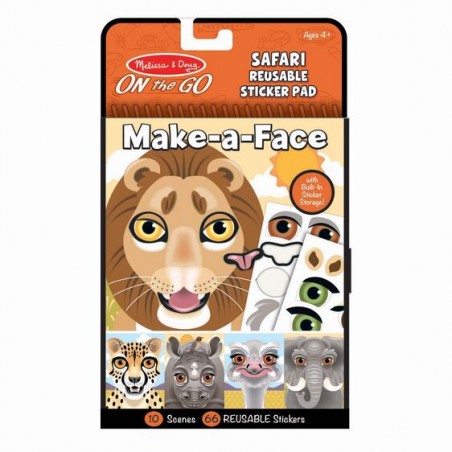 Naklejki wielokrotnego użytku Safari Make-a-Face – Melissa & Doug