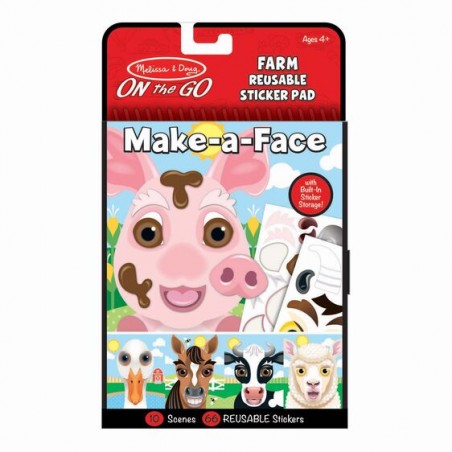 Naklejki wielokrotnego użytku Farma Make-a-Face – Melissa & Doug