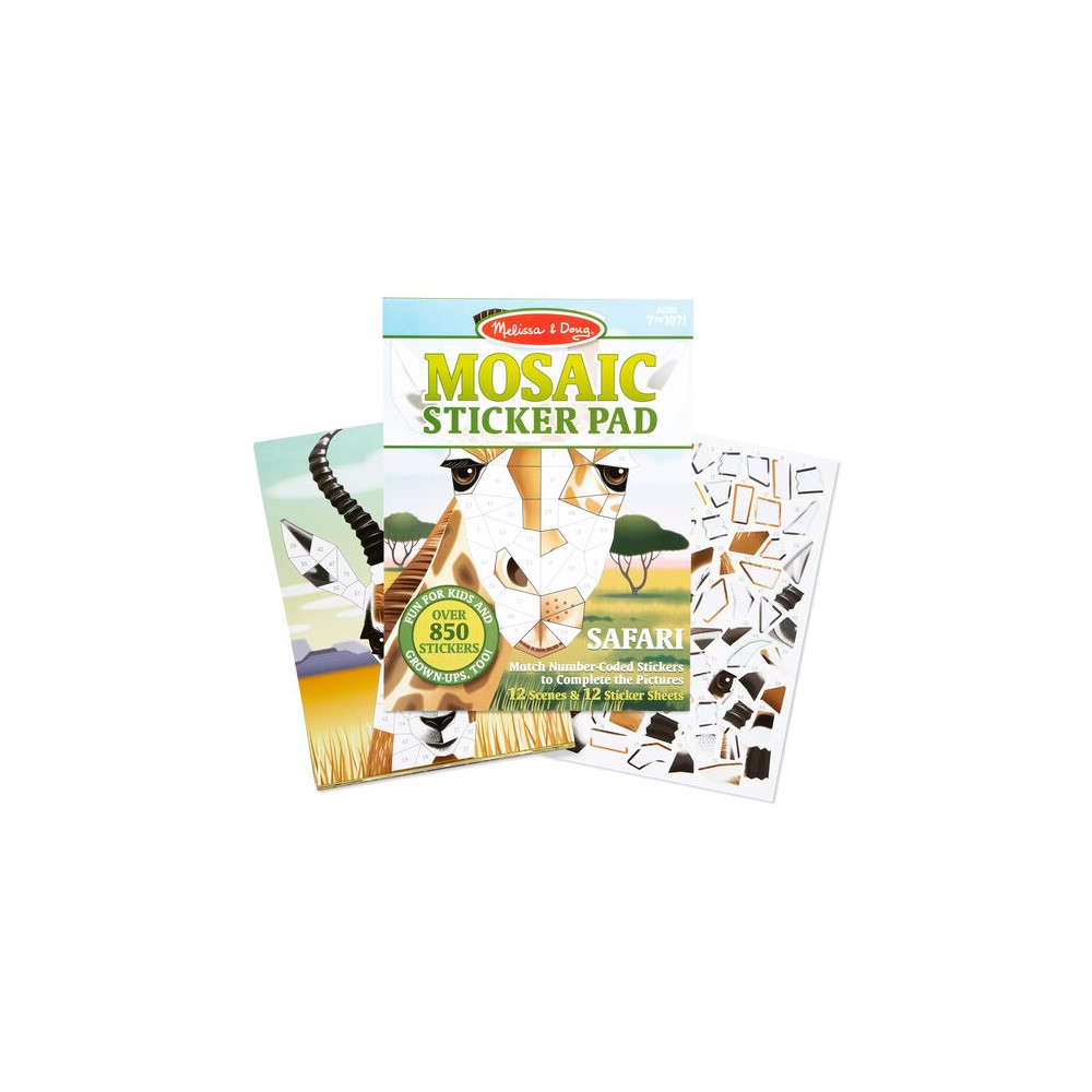 Naklejki puzzle Mosaic Sticker Pad Safari - Melissa and Doug