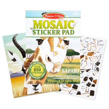 Naklejki puzzle Mosaic Sticker Pad Safari - Melissa and Doug