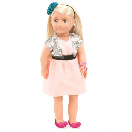 Our Generation - Anya lalka blondynka z przebitymi uszami i zestawem biżuterii wersja deluxe