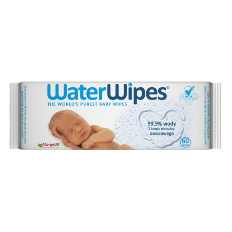 Chusteczki nawilżane nasączane wodą, 60szt - WaterWipes