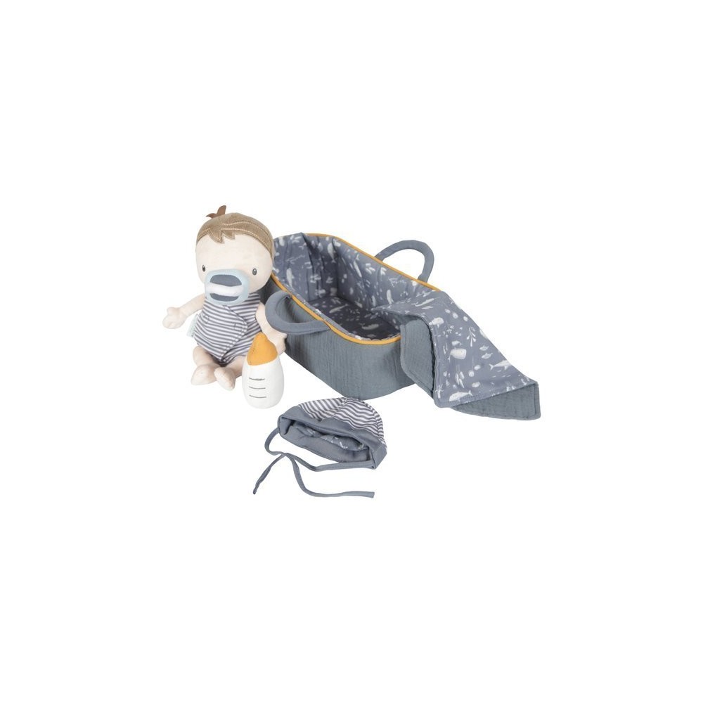 Lalka Dzidziuś w Gondoli z Akcesoriami Baby Jim 26 cm - Little Dutch