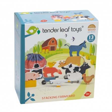 Drewniana gra zręcznościowa Zwierzęta Wiejskie - Tender Leaf Toys