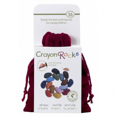 Kredki kamienie w aksamitnym woreczku 16 kolorów – Crayon Rocks
