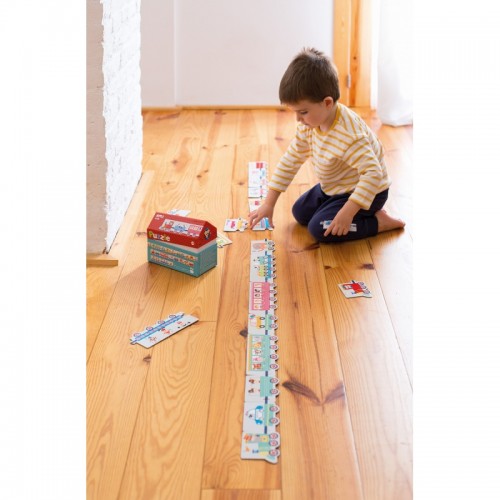 Puzzle Pociąg w kartonowym domku - Apli Kids