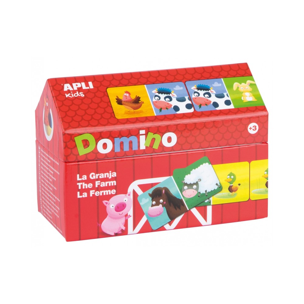 Gra Domino Farma w kartonowym domku - Apli Kids