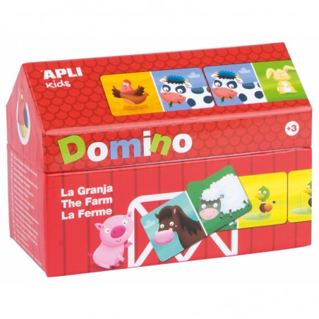 Gra Domino Farma w kartonowym domku - Apli Kids