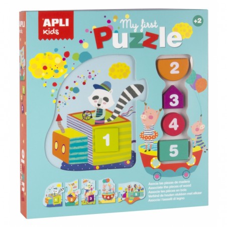 Moje pierwsze puzzle z klockami Pociąg - Apli Kids