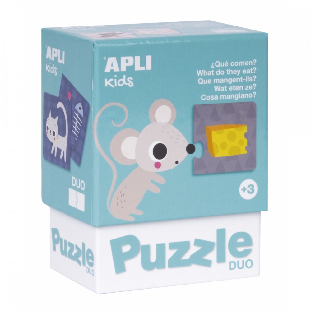 Puzzle dwuelementowe Co jedzą zwierzątka? - Apli Kids