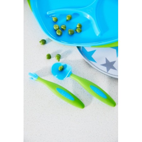 B.box - pierwsze sztućce do nauki jedzenia Toddler cutlery set niebieski