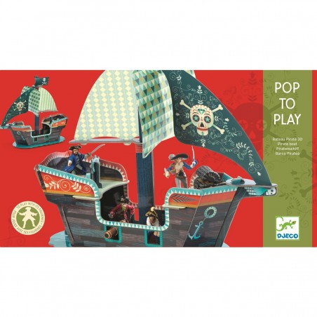 Statek piracki  z kartonu 3D Pop to play - Djeco