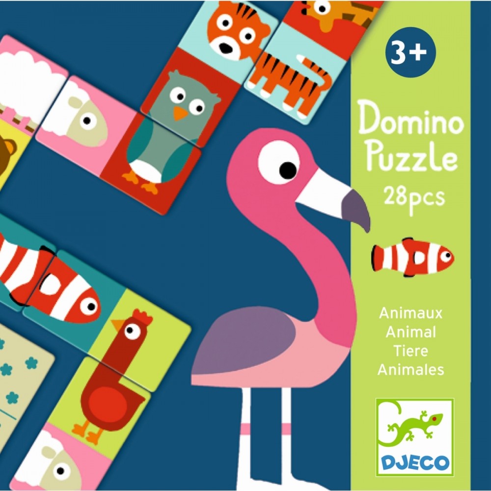 Dwustronne Domino obrazkowe Zwierzęta - Djeco