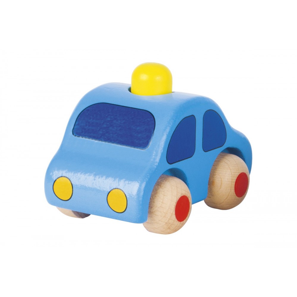 Drewniane autko z klaksonem niebieskie - Goki