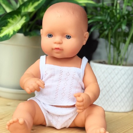 Pachnąca Lalka Dziewczynka Europejka 32 cm + Ubranko - Miniland Doll