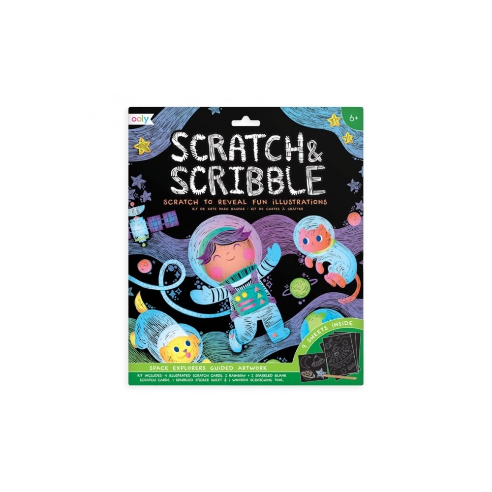 Kolorowe Zdrapywanki Odkrywcy Kosmosu Scratch & Scribble - Ooly