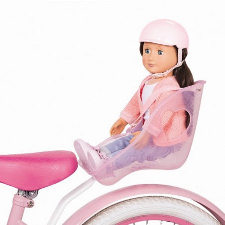 Fotelik rowerowy dla lalki, z kaskiem – Our Generation