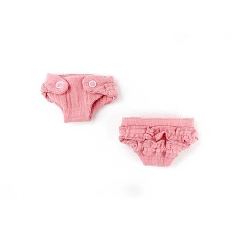 Majteczki z Falbanką Muślinowe 2 szt. dla Lalki 21 cm Pinky Winky - Miniland