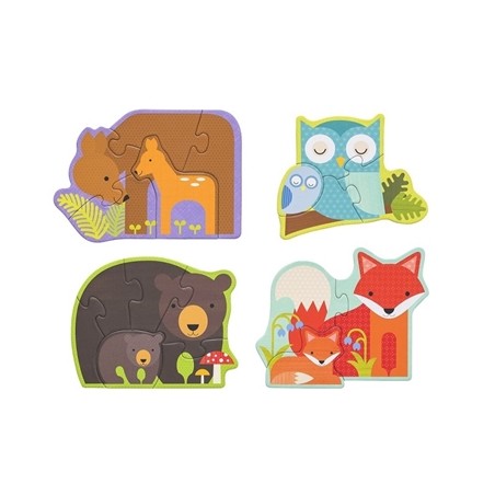 Puzzle progresywne 3,4,5,6 elementy Zwierzęta Leśne - Petit Collage