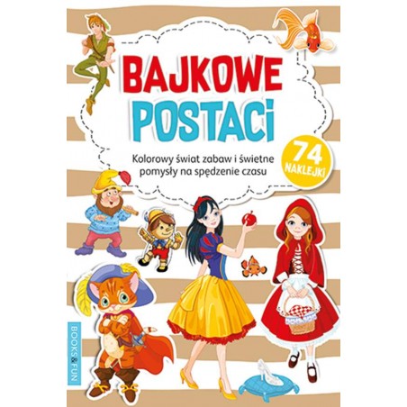 Kolorowanka z naklejkami Bajkowe Postaci - 74 naklejki