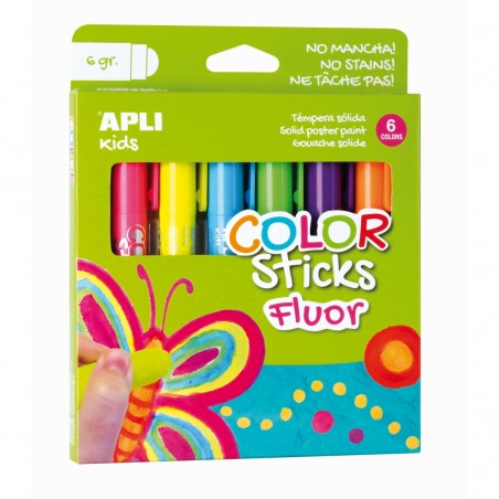 Farby w kredce Neonowe 6 szt Color Sticks - Apli Kids