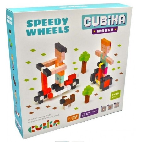Drewniana układanka Pixele 3D Speedy wheels - Cubika