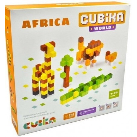 Drewniana układanka Pixele 3D Africa - Cubika