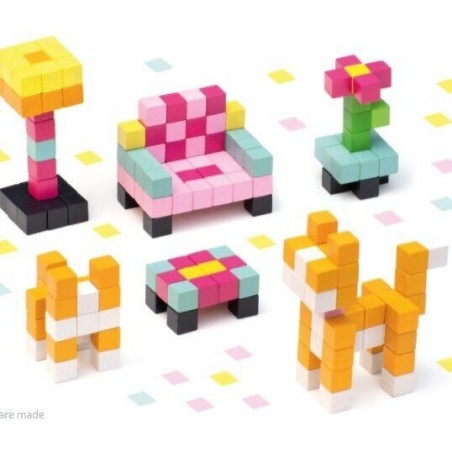 Drewniana układanka Pixele 3D Kitty - Cubika