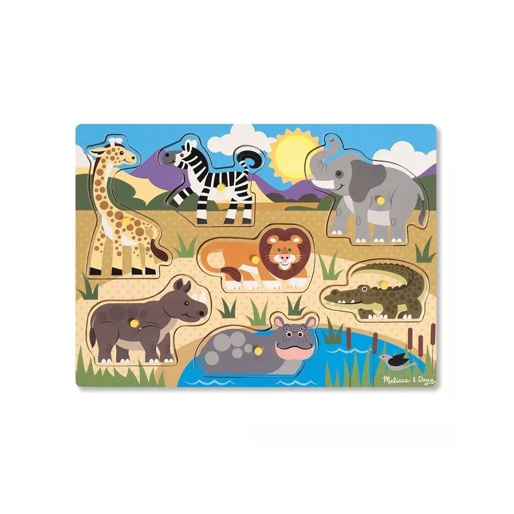 Puzzle z uchwytami Zwierzęta Safari - Melissa & Doug