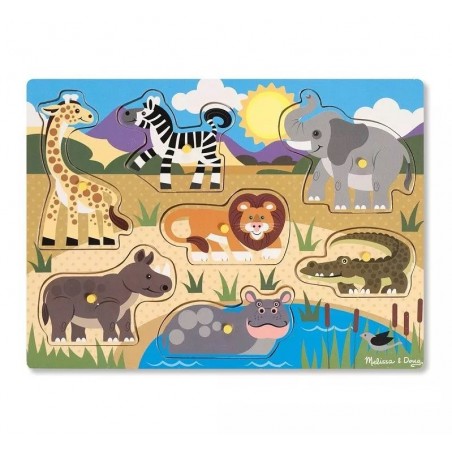 Puzzle z uchwytami Zwierzęta Safari - Melissa & Doug